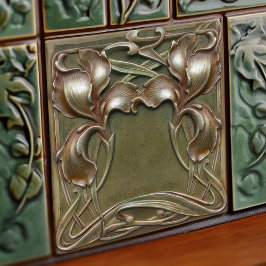 Art Nouveau Iris Arte Simétrica de Parede Floral