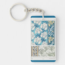 Art nouveau iris lily floral art chaveiro