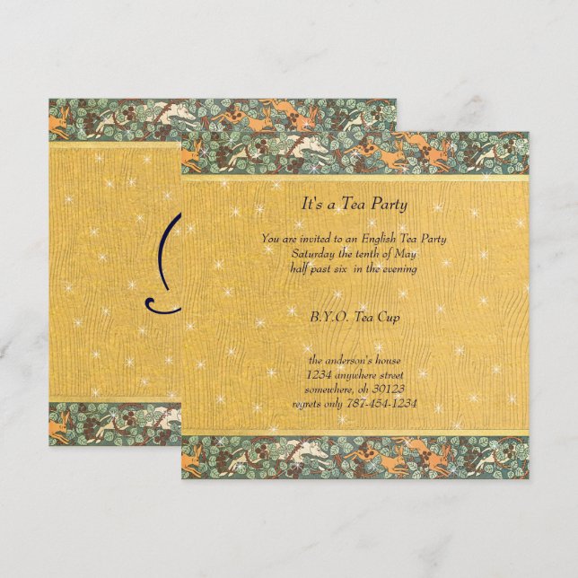 Art Nouveau Janto Botânico Flor Convites (Frente/Verso)