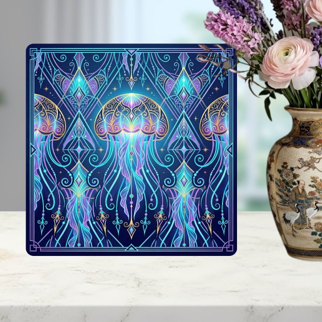 Art Nouveau Jellyfish Cosmic Ocean Pattern Purple  (Criador carregado)