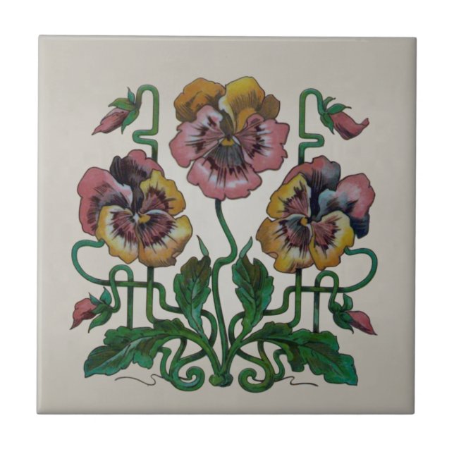Art Nouveau Jugendstil Pansias Rosa Repro Antiquad (Frente)