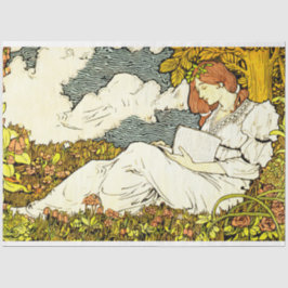 Art Nouveau Lady 14 Papel Tecido de Decoupage