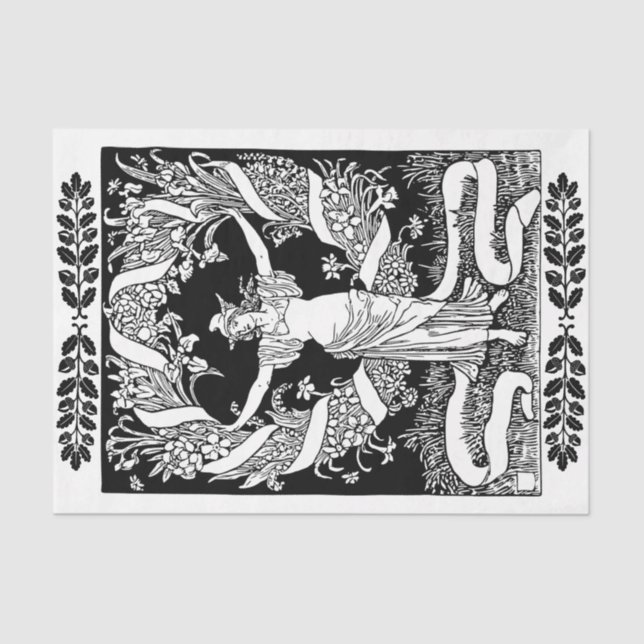 Art Nouveau Lady 17 Papel Tecido de Decoupage (Frente )