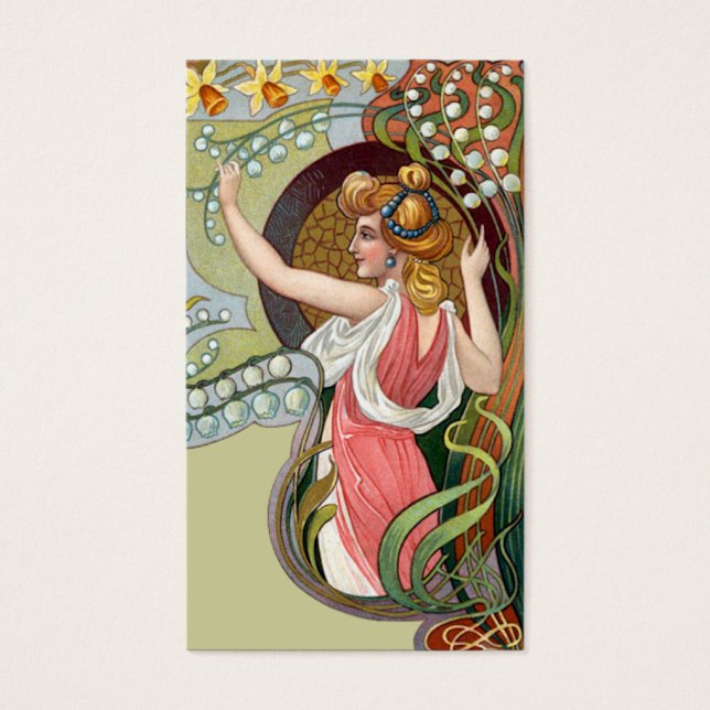 Art Nouveau Lady com Lily do Vale (Frente)