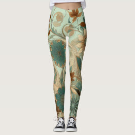 Art Nouveau Leggings Florais