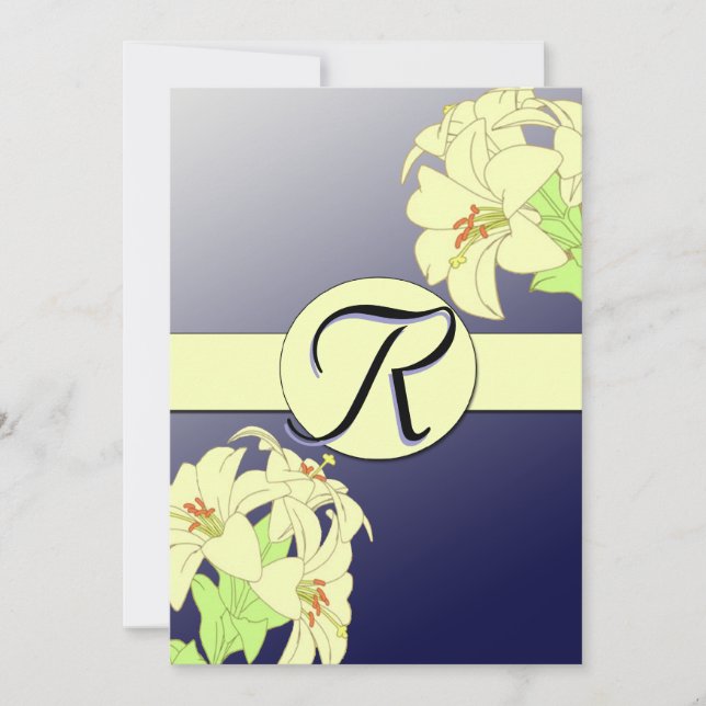 Art Nouveau Lillies Convite De Casamento (Frente)