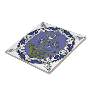 Art nouveau lily flower