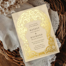 Art Nouveau Mão Desenhada Blossomas Iniciais Casam