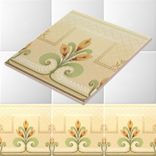 Art Nouveau Missão Estilo Buquê Floral Frieze