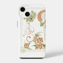 Art nouveau Mucha abstrato floral verde
