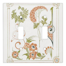 Art nouveau Mucha abstrato floral verde