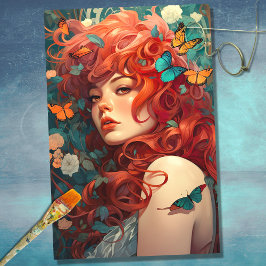 Art Nouveau Mulher 4: Papel de Decoupage