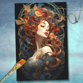 Art Nouveau Mulher 7 - Papel Decoupage