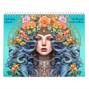 Art Nouveau Mulheres no Bloom Calendário