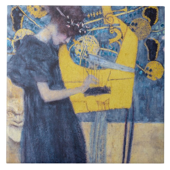 Art Nouveau "Music I" Painting by Gustav Klimt  (Frente)
