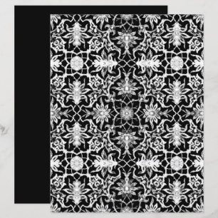 Art Nouveau Padrão Chinês Branco e Preto
