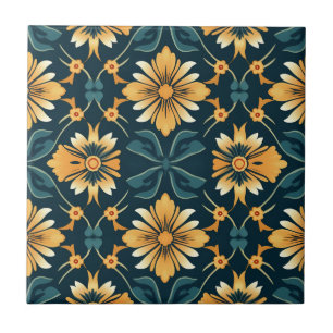 Art Nouveau Padrão Floral Amarelo
