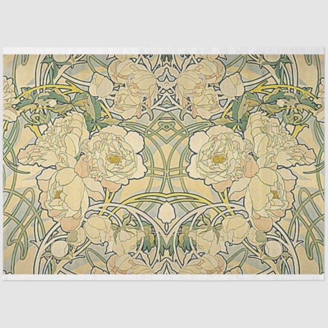 Art Nouveau Papel de Decouagem Floral (Frente )
