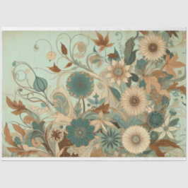Art Nouveau Papel Tecido de Decoupage Floral