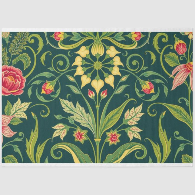 Art Nouveau Papel Tecido de Decoupage Floral (Frente )