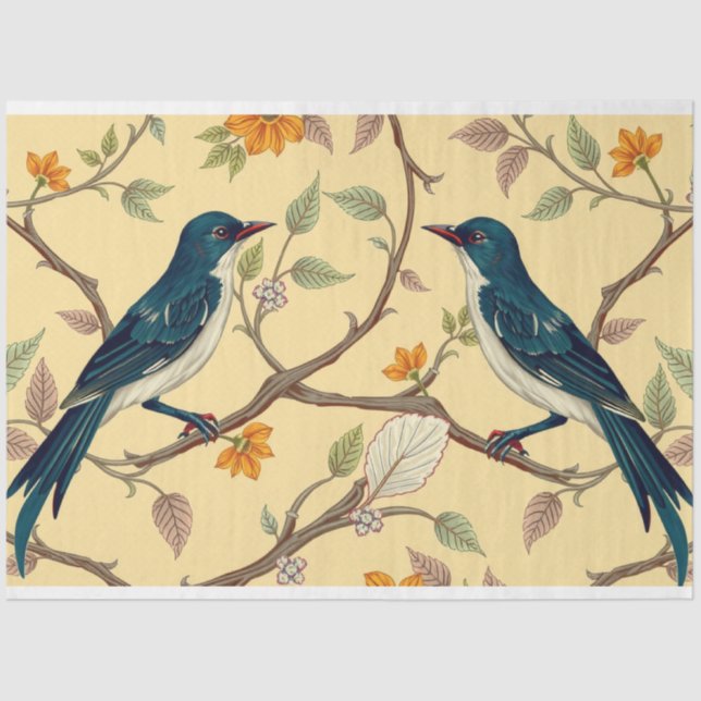 Art Nouveau Papel Tecido de Decoupage Floral (Frente )