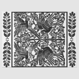 Art Nouveau Parrots Desenhando Papel Tecido de Dis