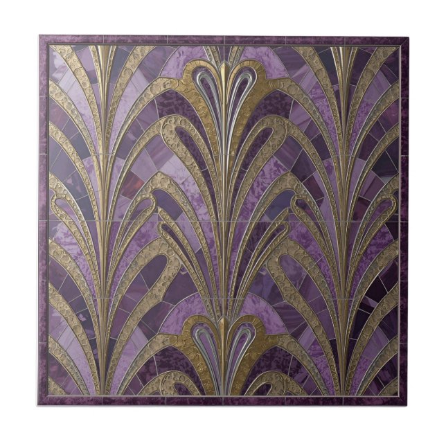 Art Nouveau Pattern Ceramic Tile (Frente)