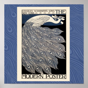 Art Nouveau Peacock Poster