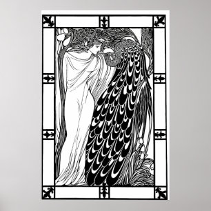 Art Nouveau Peacock Poster - Beijo