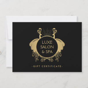 Art Nouveau Peacocks Dourado/Black Gift Certificat