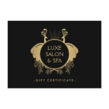 Art Nouveau Peacocks Dourado/Black Gift Certificat