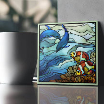 Art Nouveau Peixe-Palha e Golfinhos Escondidos Vid