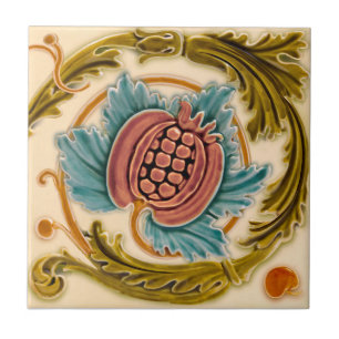 Art Nouveau Pomegranate Alivio Antiquado Repro