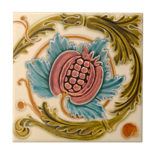 Art Nouveau Pomegranate Alivio Antiquado Repro (Frente)