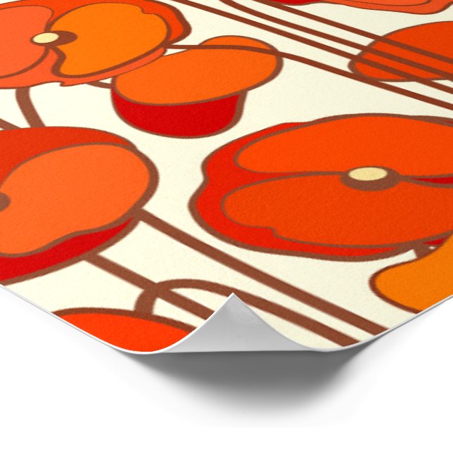 Art Nouveau Poppies Poster (Borda)