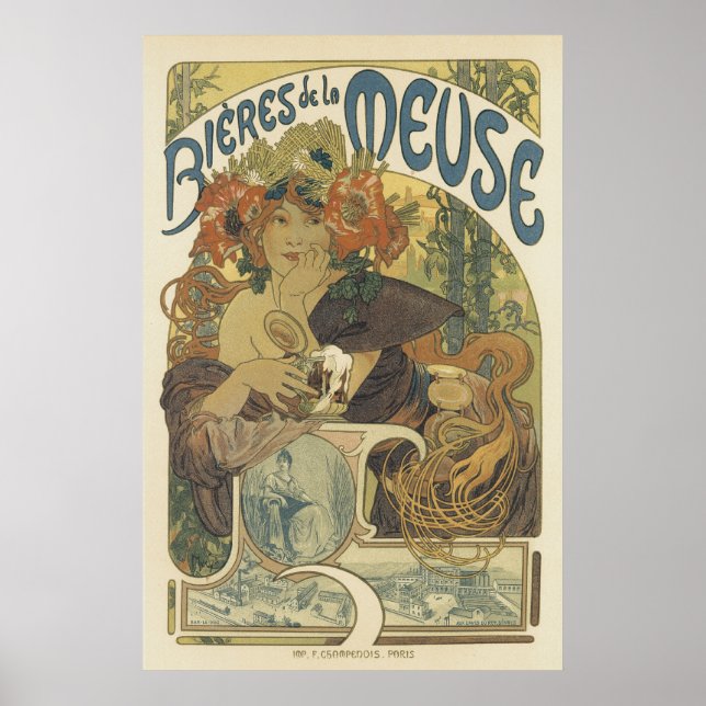 Art Nouveau Posters - Beleza Francesa (Frente)
