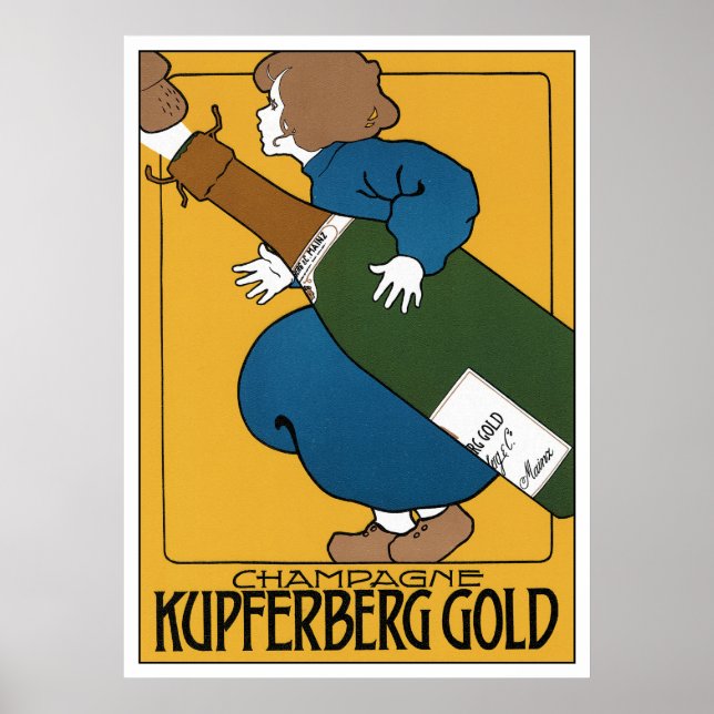 Art Nouveau Publicidade Poster Impressão: Champanh (Frente)
