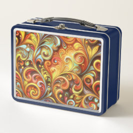 Art Nouveau: Radiant Baroque twirls Metal Lunchbox
