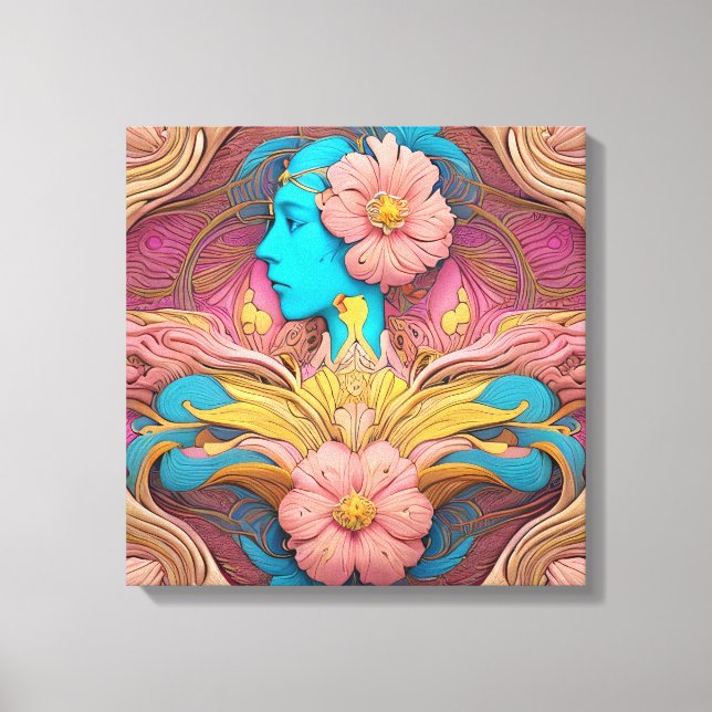 Art Nouveau Retrato Canvas Impressão (Frente)