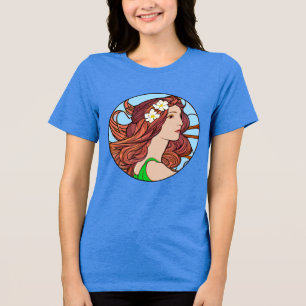 Art Nouveau Retrato de uma Mulher com Cabelo Verme