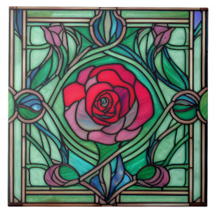 Art Nouveau Rosa Floral Decorativo