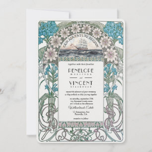 Art Nouveau Sail Away Convite Para Casamento
