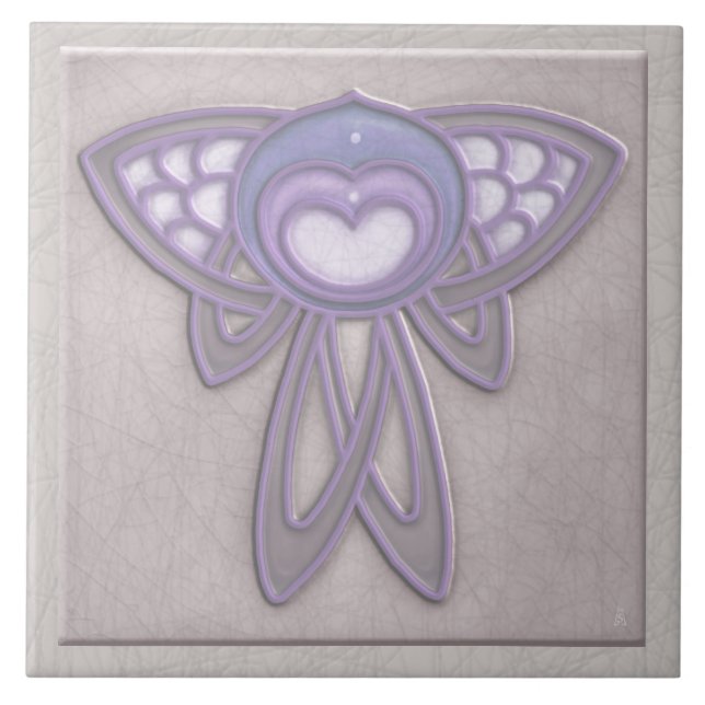 Art Nouveau Style Insect - Mauve Pálido e Lavanda (Frente)