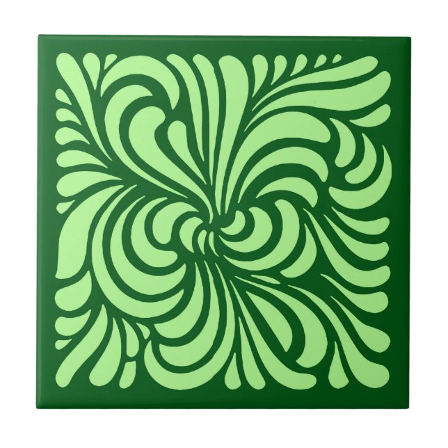 Art Nouveau Stylizou Leaves, Emerald Green (Frente)