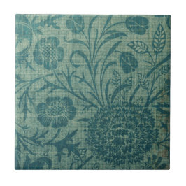art Nouveau,teal,estilo William Morris, floral,chi