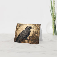 Art Nouveau Vazio Crow Obrigado Cartões