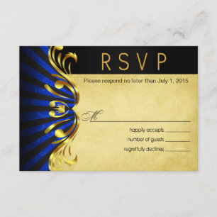 Art Nouveau Vegas RSVP   azul dourado