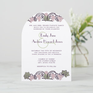 Art Nouveau Vintage Convites de casamento de vinhe