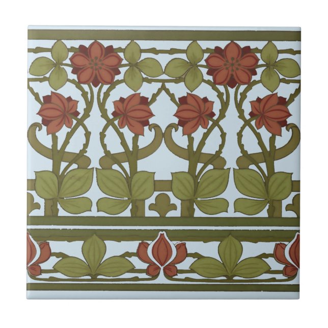 Art Nouveau Vintage Floral Border Frieze (Frente)