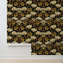 Art Nouveau Wallpaper - Dourado Floral - Beige
